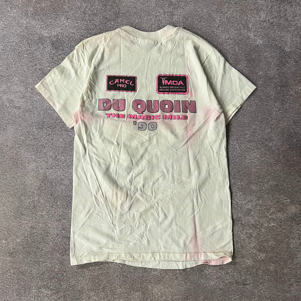 1990 Magic Mile at Du Quoin IL Motorsports Big Logo White Tee M