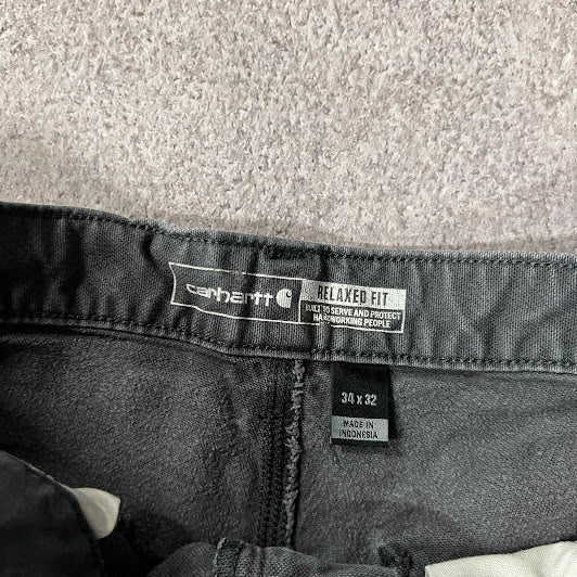 2010s Carhartt Workwear Distressed Relaxed Gray Vintage Pants 34x32