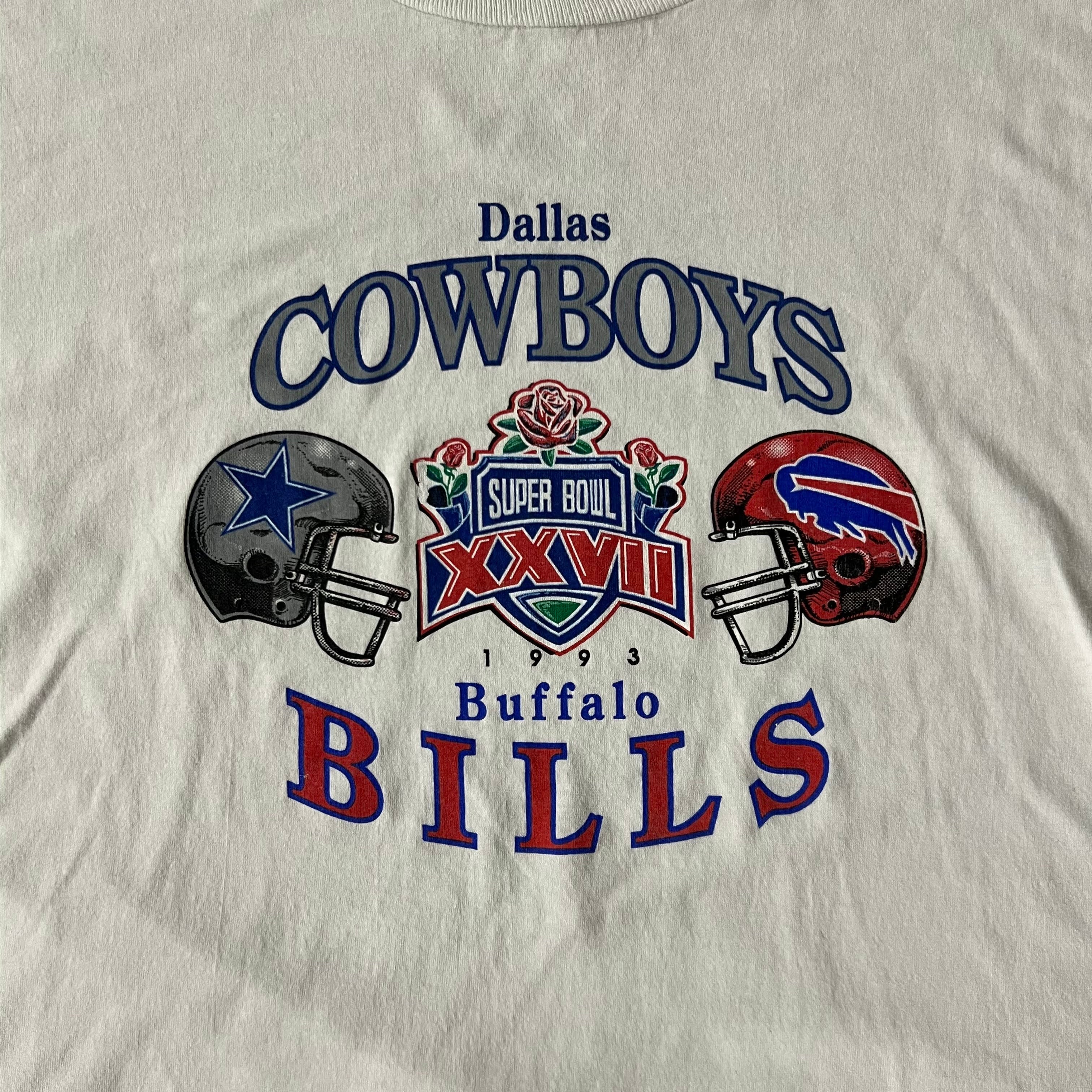 90s Cowboys vs Bills Jerzees Big Logo Tee XL