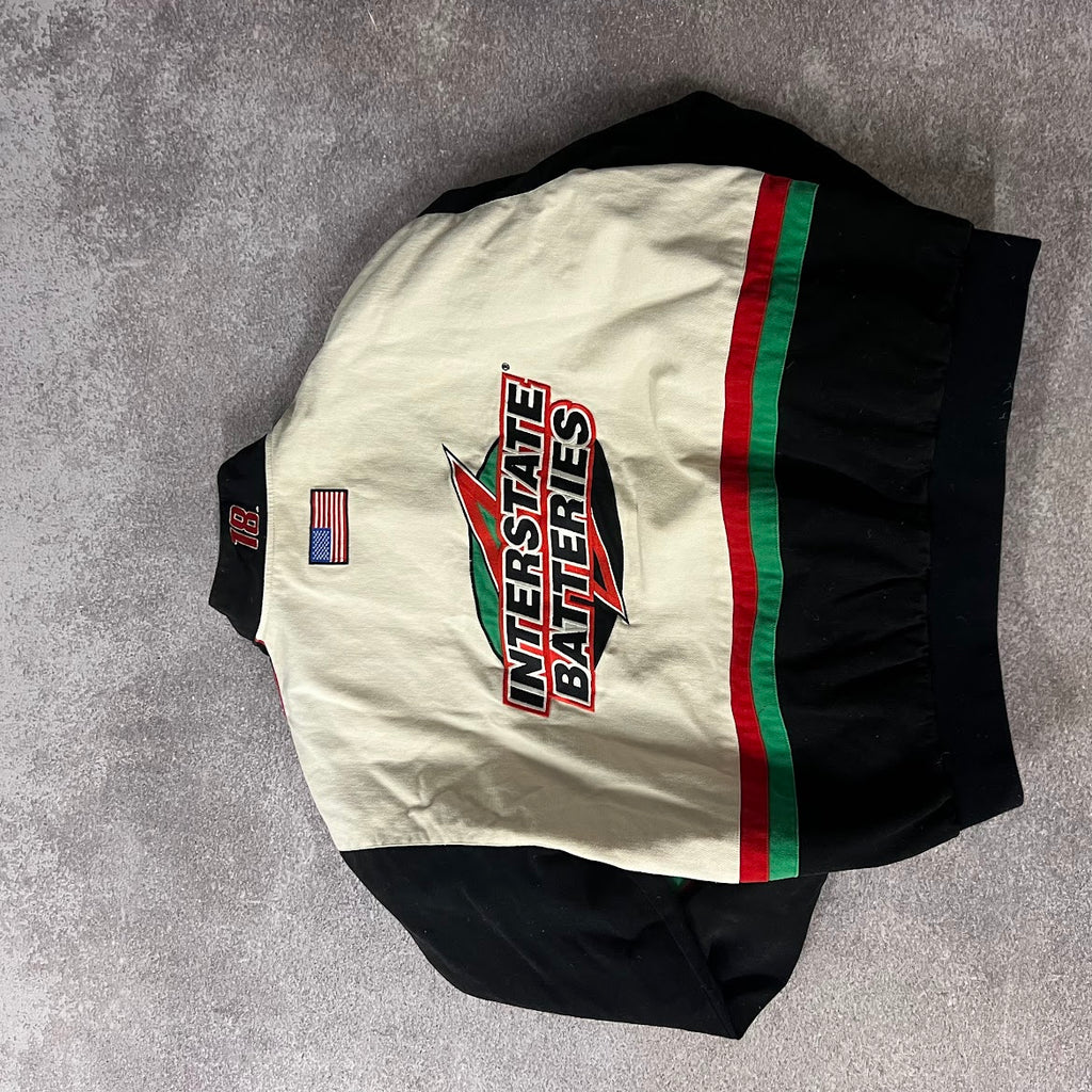 Y2K Bobby Labonte NASCAR JH Design Embroidered Puffer Jacket 2XL