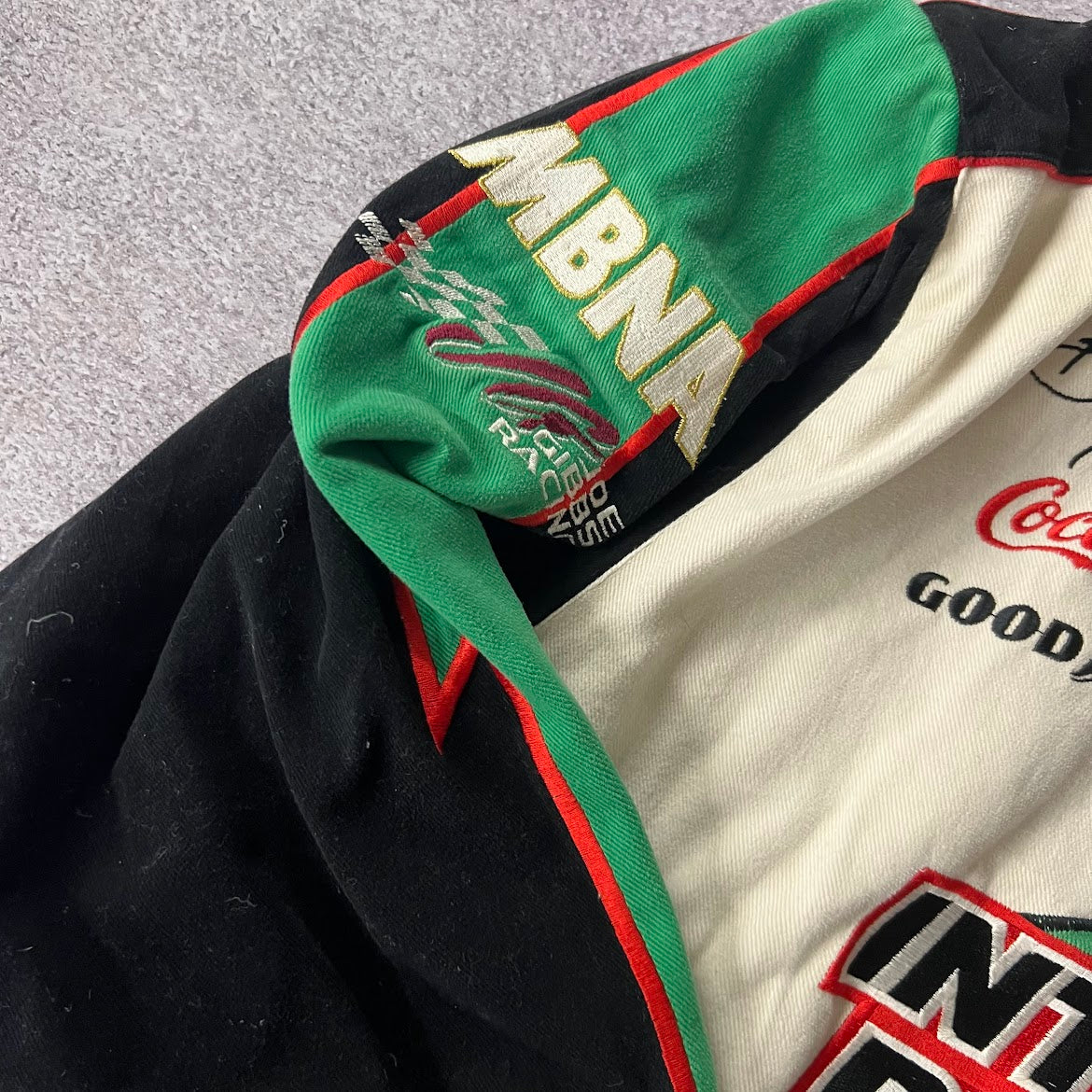 Y2K Bobby Labonte NASCAR JH Design Embroidered Puffer Jacket 2XL