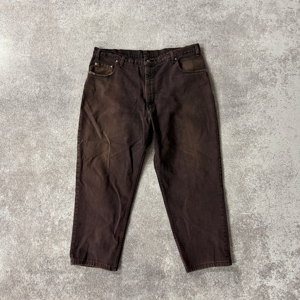 90s Levi's 550 Brown Relaxed Distressed Jeans