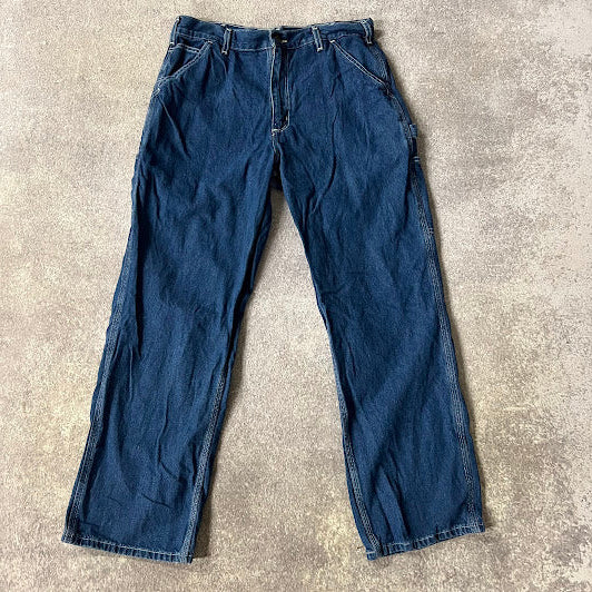 2010s Carhartt Workwear Vintage Blue Pants 34x30