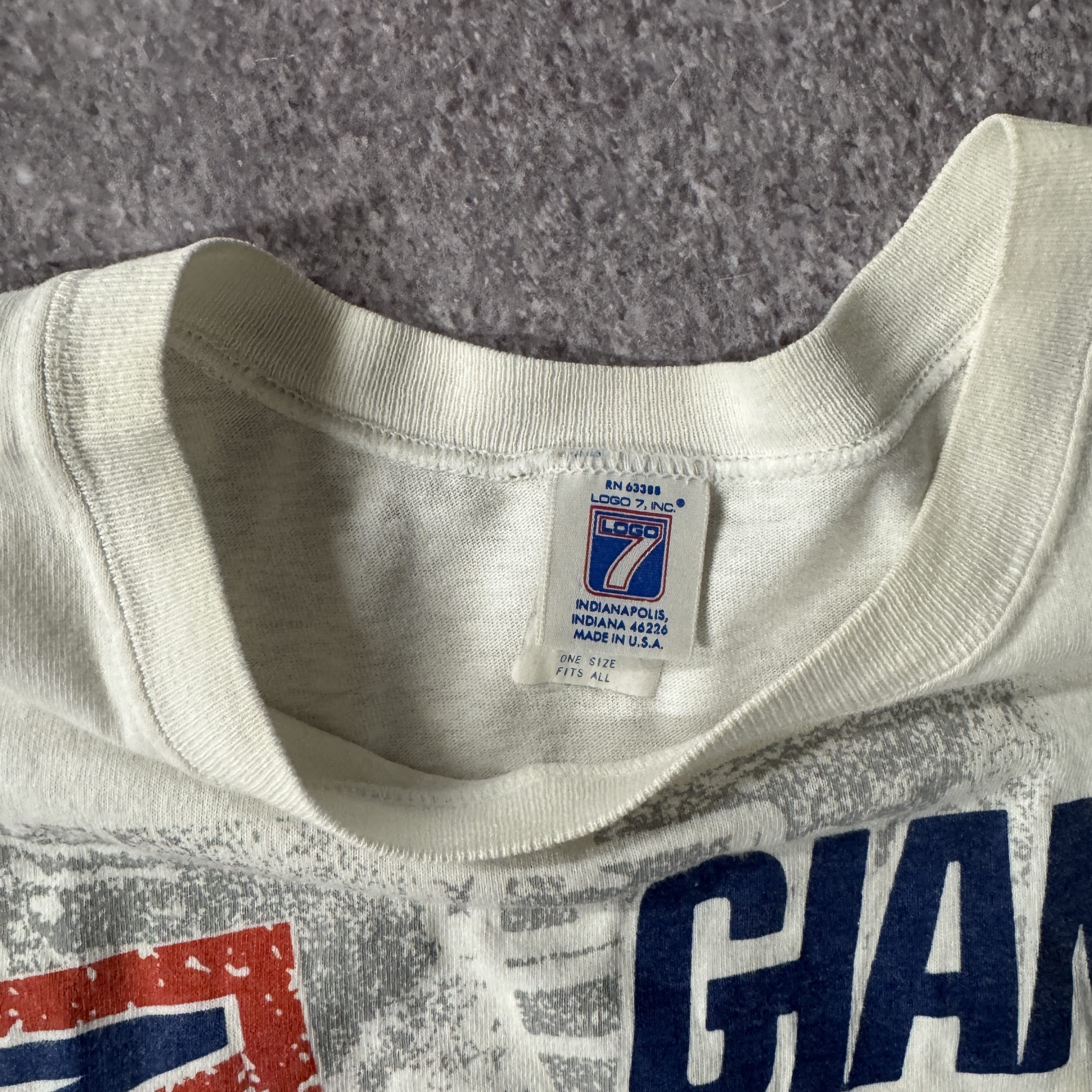 80s New York Giants Logo 7 Big Logo Single Stitch Tee L