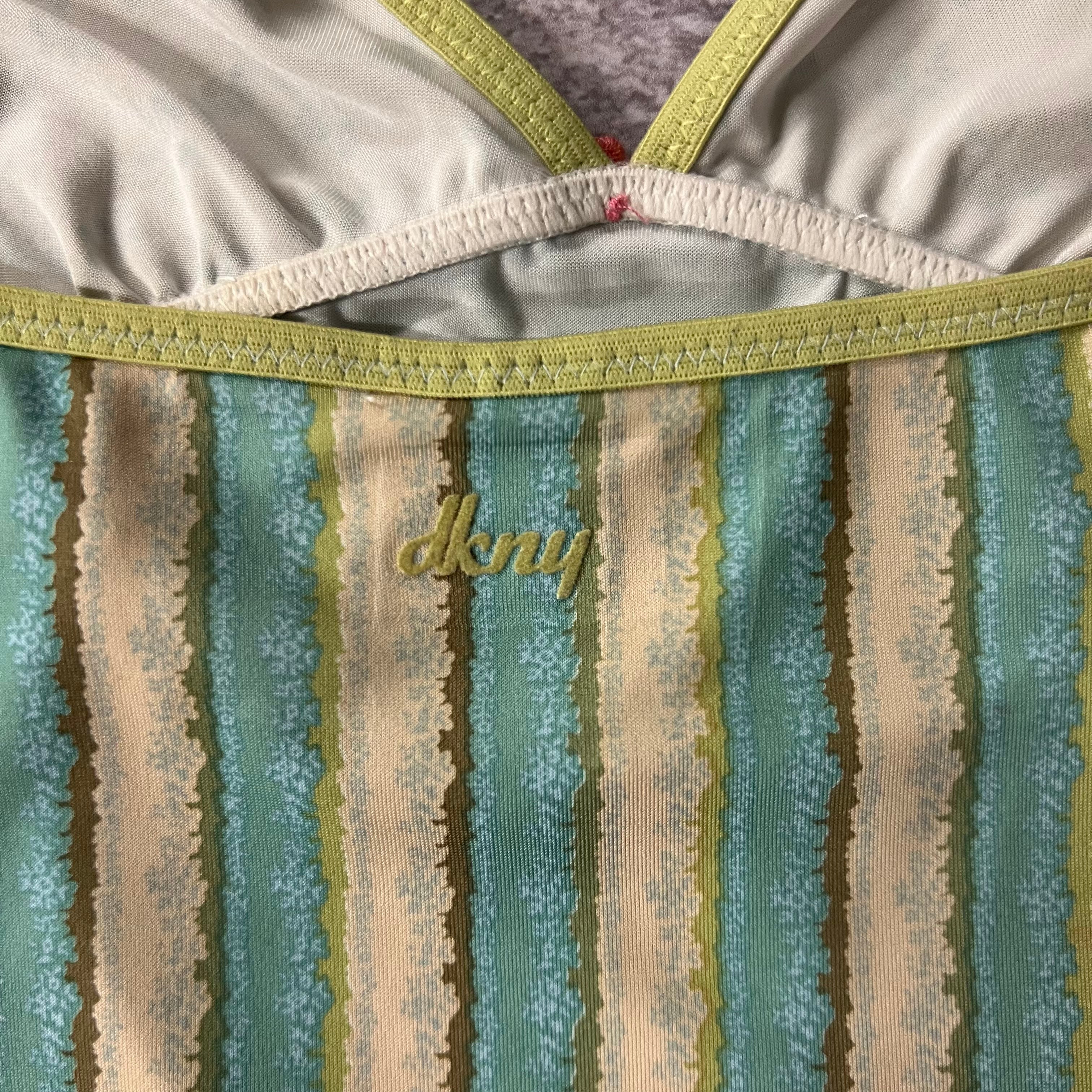 Y2K DKNY Multi Patterned Tank Top S