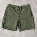 Y2K Carhartt Duck Canvas Green Worn In Shorts 36W x 9L