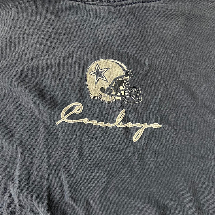 90s Dallas Cowboys NFL All Sport Big Logo Cracked Print Distressed Tee XL
