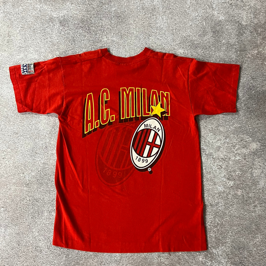 90s AC Milan Red Back Graphic Tee L