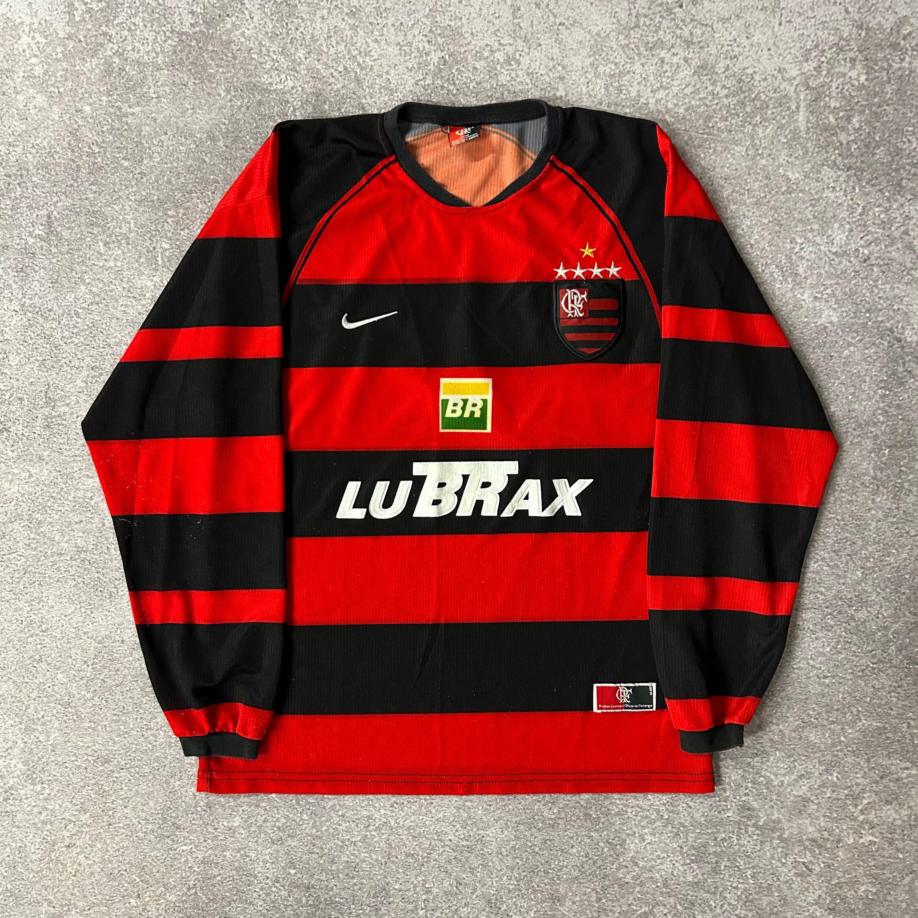 Y2K Nike CR Flamengo 2002-04 Lubrax Home Jersey L