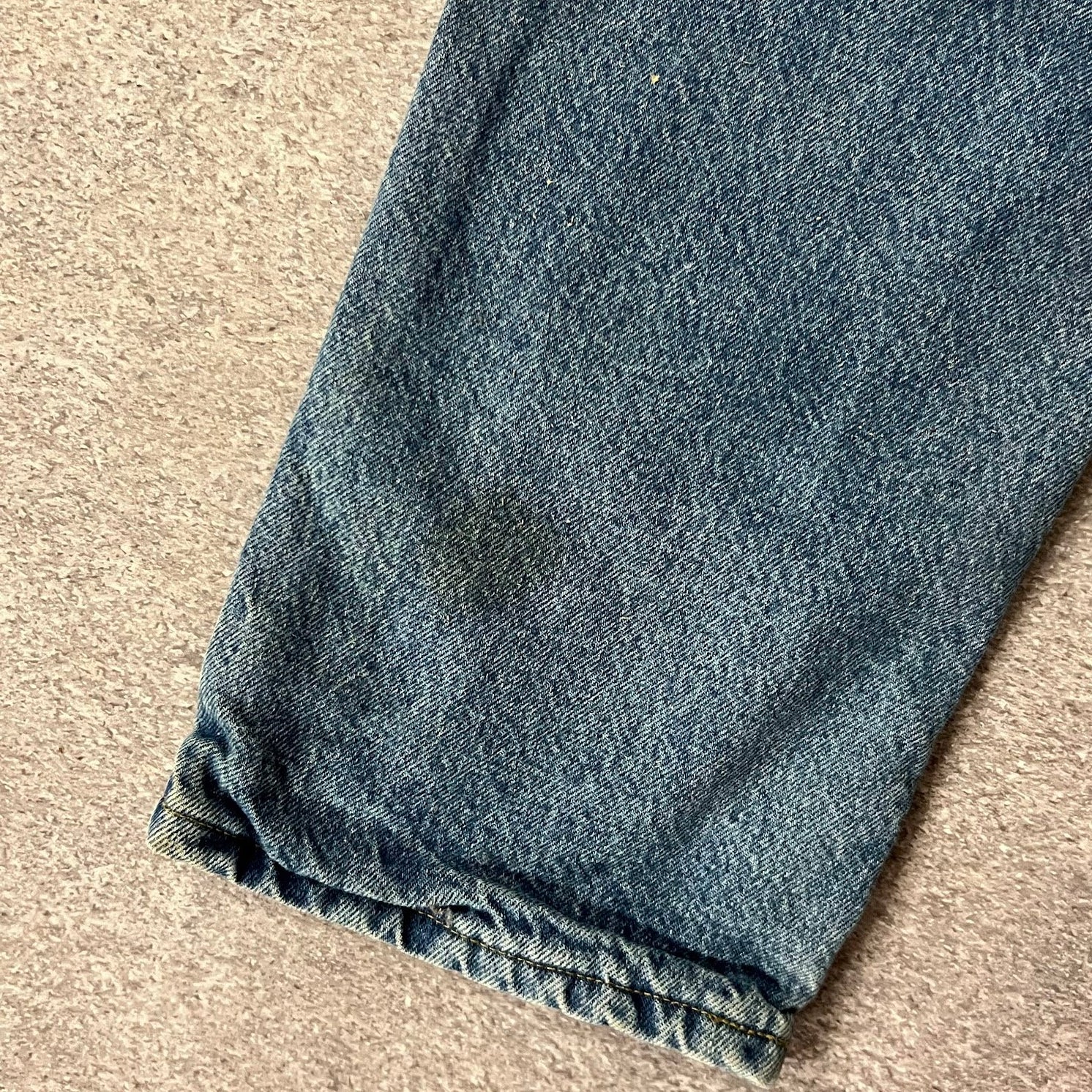 90s Carhartt Plaid Lined Blue Distressed Workwear Pants 28W x 30L