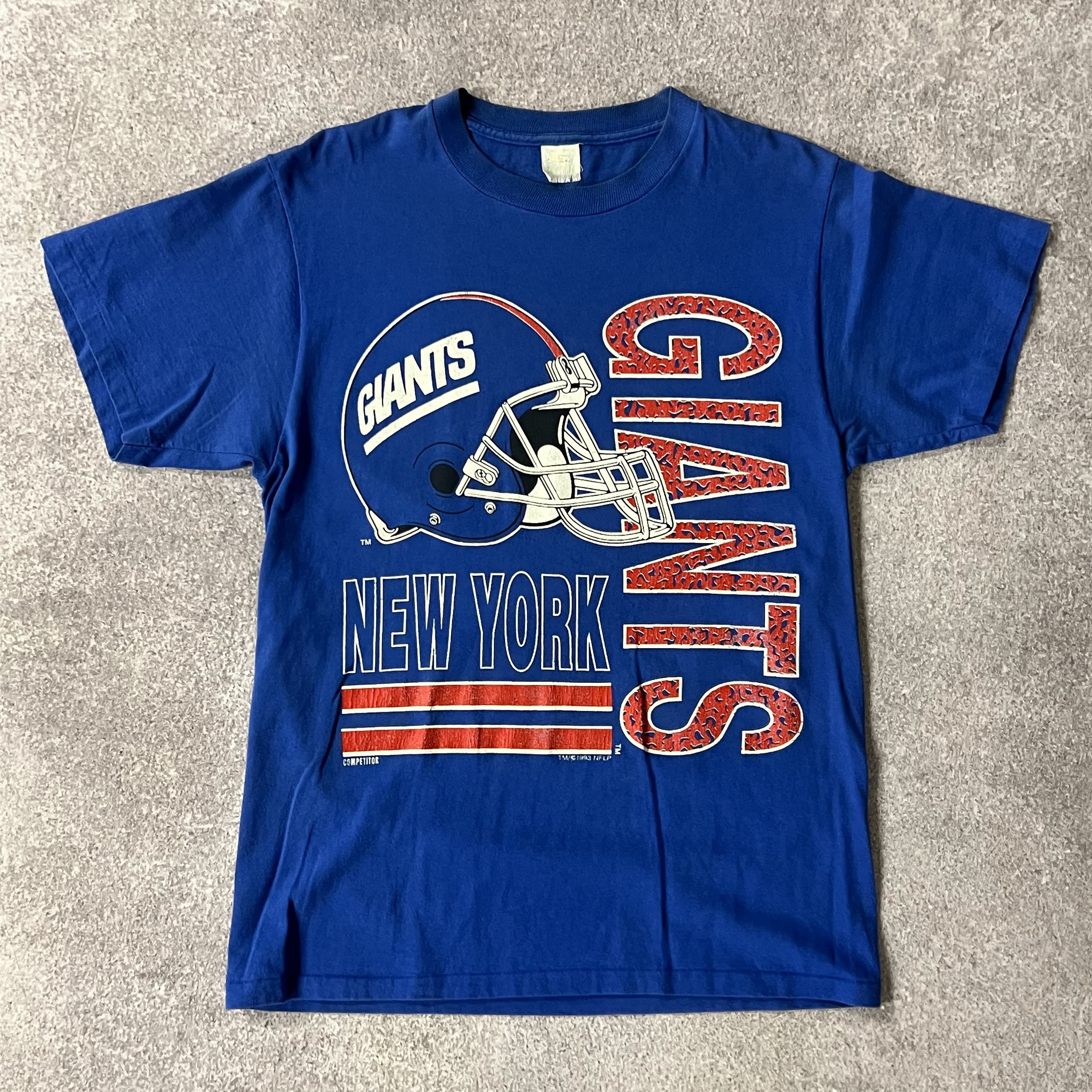 90s New York Giants Competitor Big Logo Single Stitch Tee L