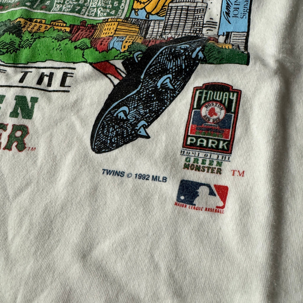 90s Boston Red Sox Home Of The Green Monster Big Logo Tee L