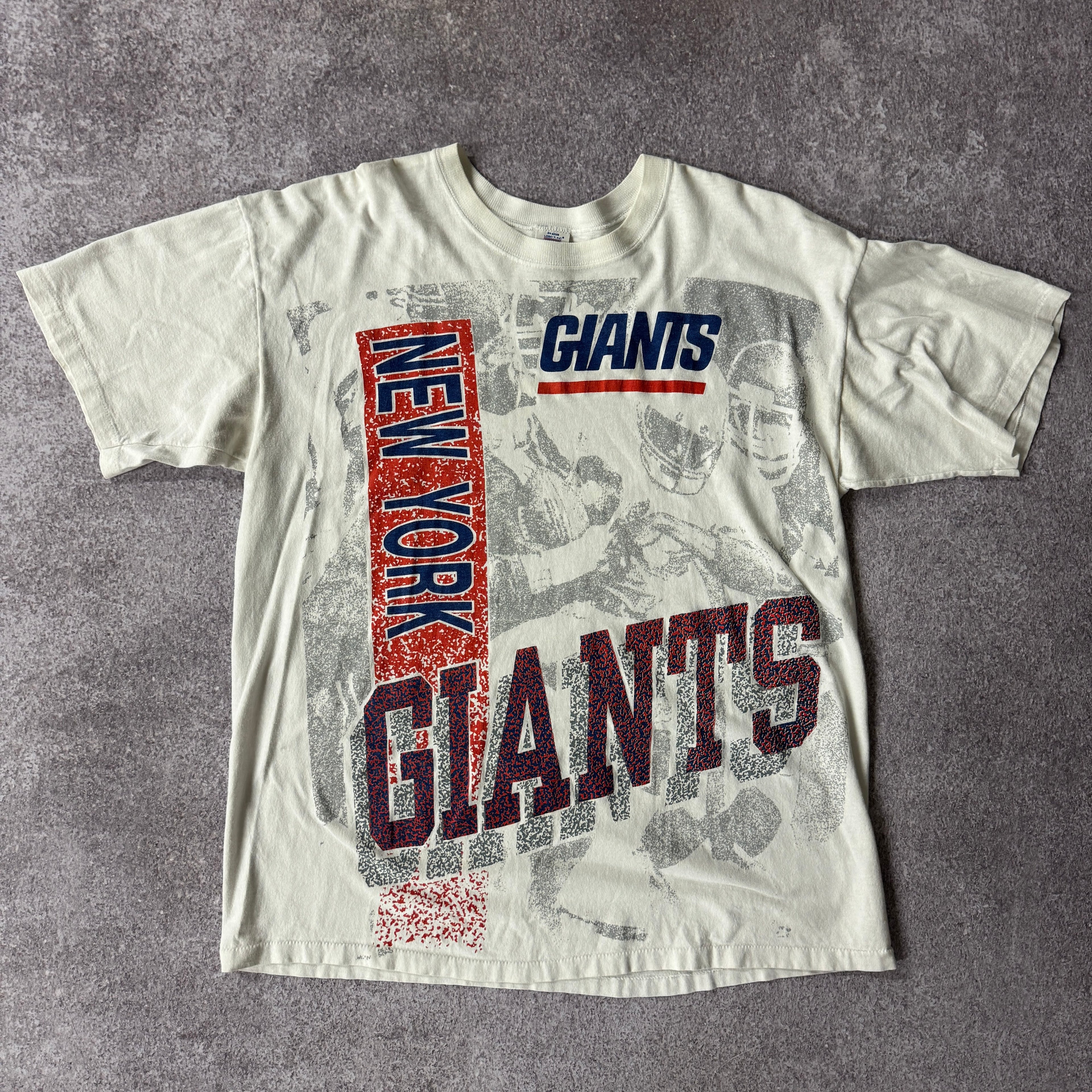 80s New York Giants Logo 7 Big Logo Single Stitch Tee L