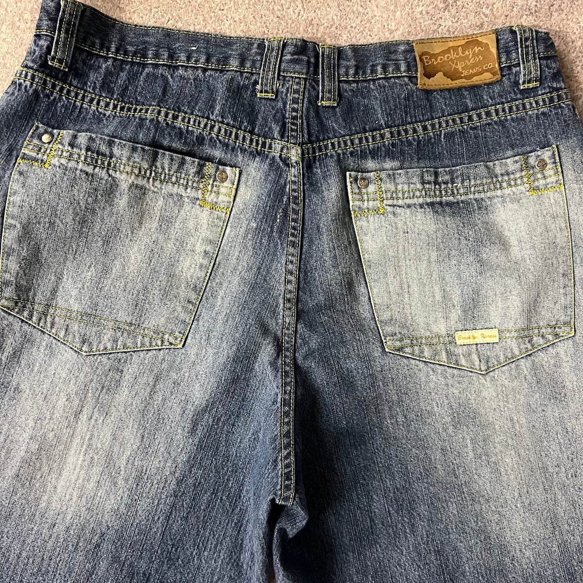 Y2K Brooklyn Xpress Faded Distressed Vintage Streetwear Jeans 38x32