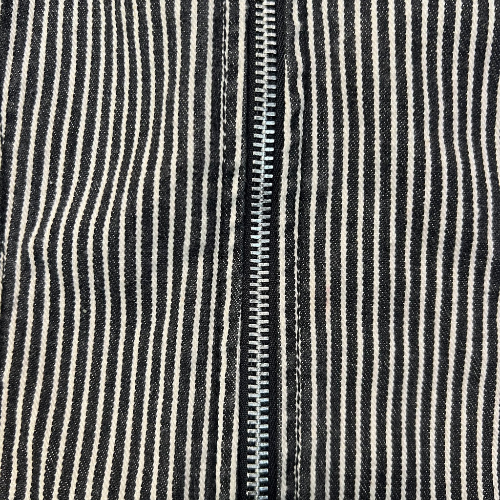 Vintage 90s Y2K Paris Blues Hickory Stripe Denim Mini Dress Zip Front Small 5