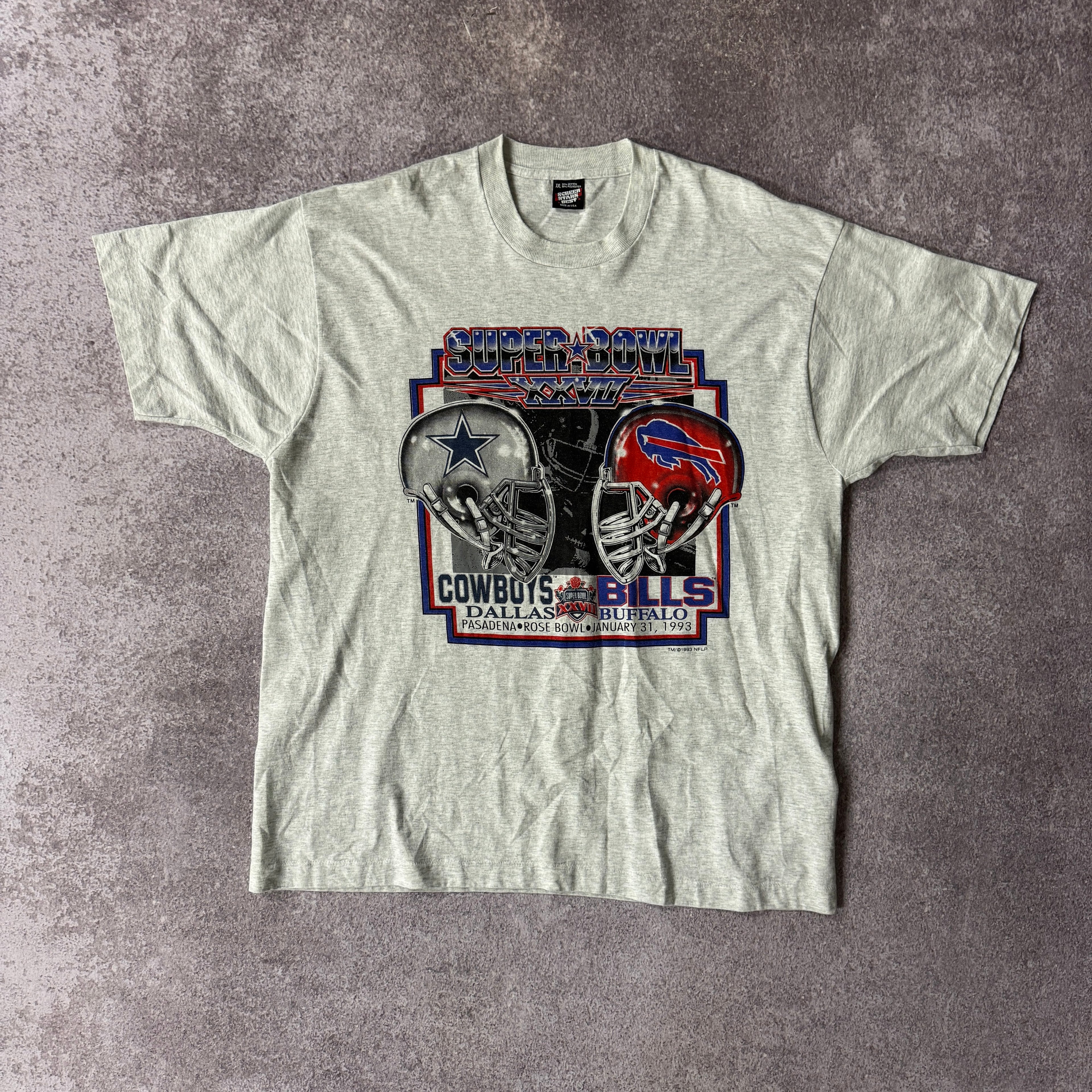 90s Cowboys vs Bills Screen Stars Single Stitch Tee XXL