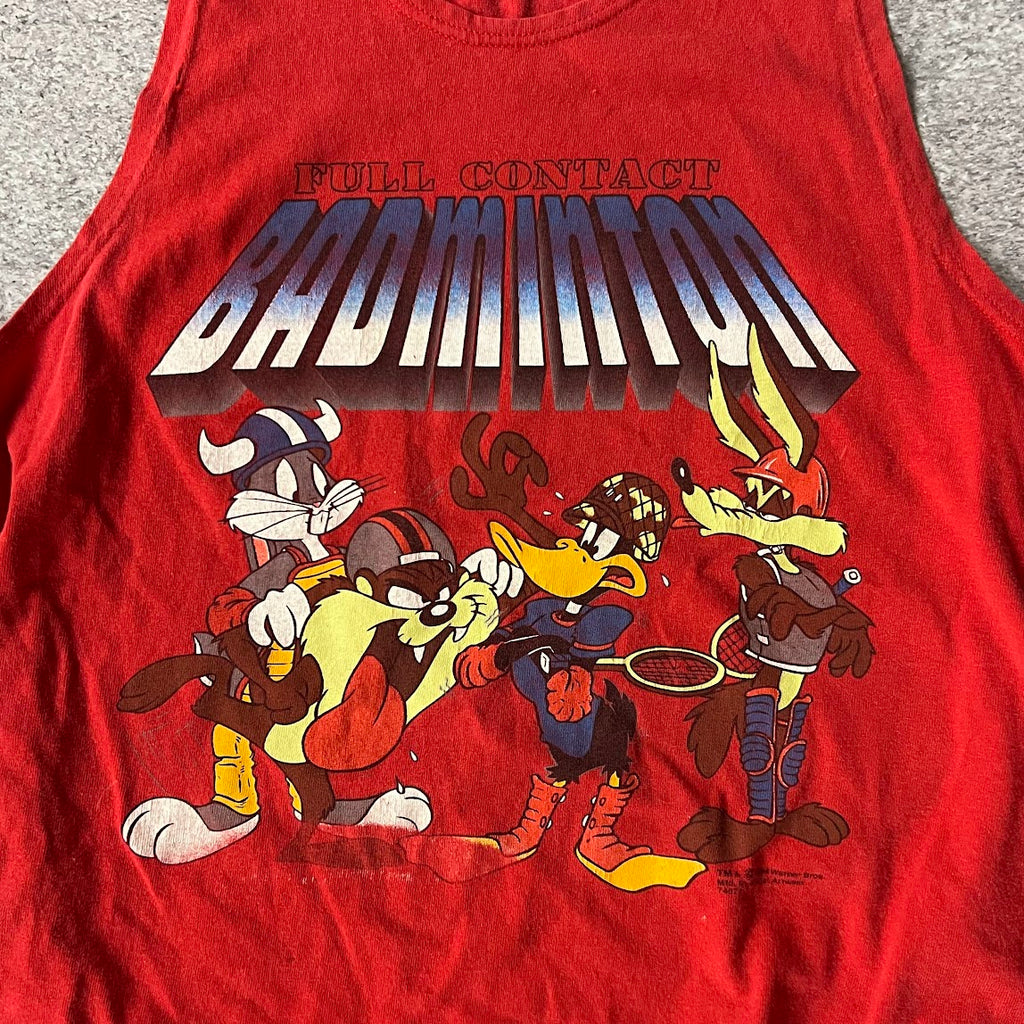 90s Signal Sports Red Cracked Print Tank Top M