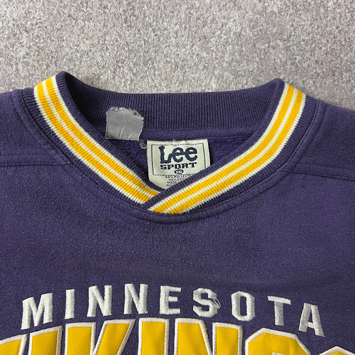 90s Minnesota Vikings Lee Sport Embroidered Vintage Crewneck Sweatshirt XXL