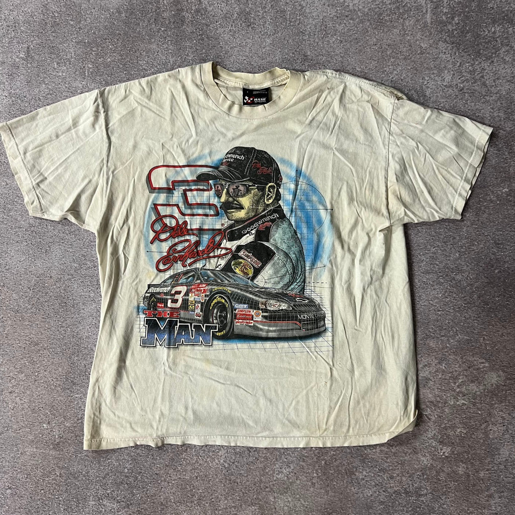 90s Dale Earnhardt NASCAR Chase Authentics Big Logo Distressed Tee L