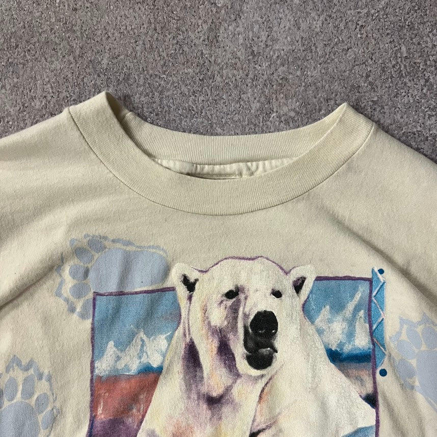 90s Sea World Hanes All Over Print Single Stitch Made in USA Tee L
