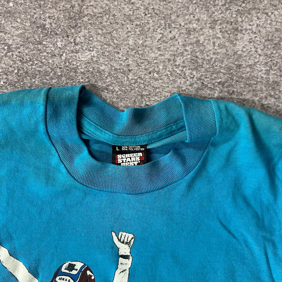 1988 Unadilla World Championship Motocross Screen Stars Faded Blue Tee L