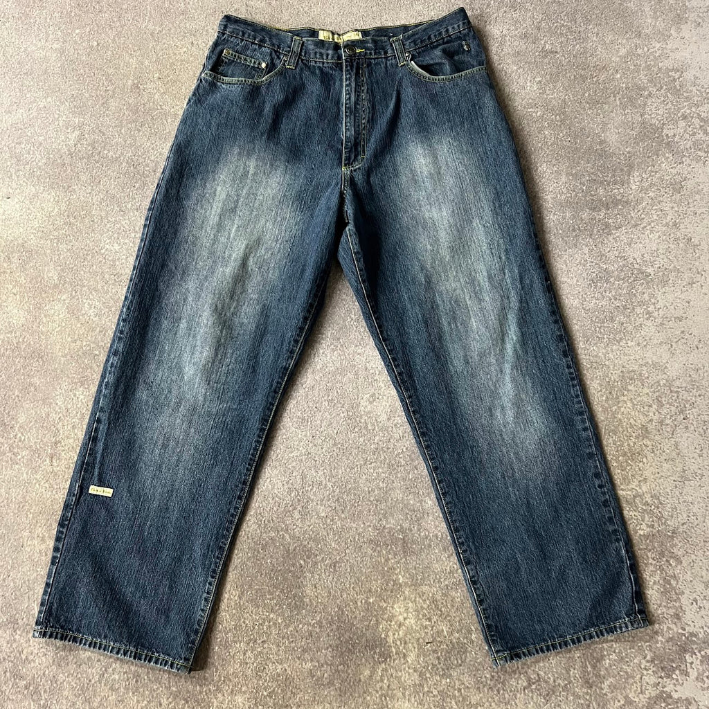 Y2K Brooklyn Xpress Faded Distressed Vintage Streetwear Jeans 38x32