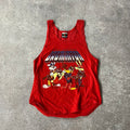 90s Signal Sports Red Cracked Print Tank Top M