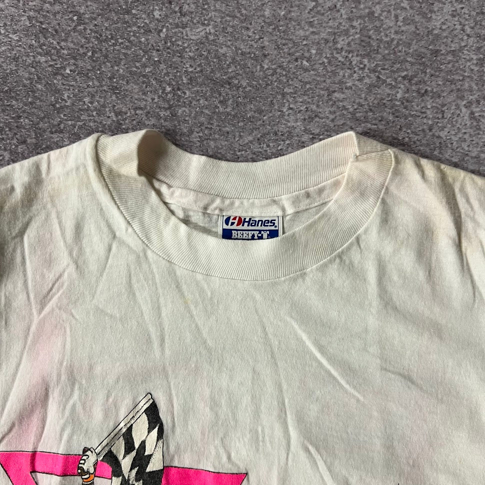 1990 Magic Mile at Du Quoin IL Motorsports Big Logo White Tee M