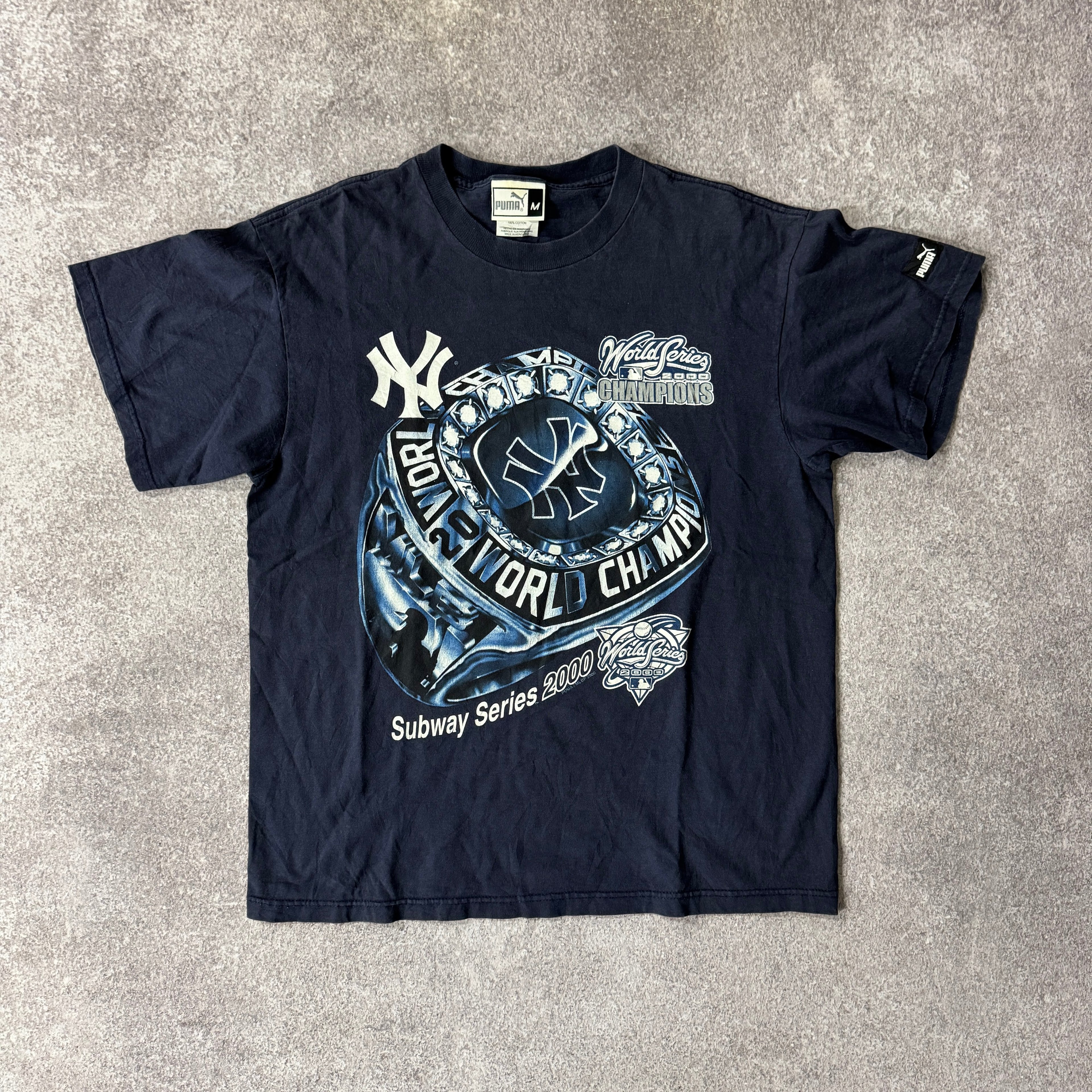 Y2K New York Yankees "Subway Series" World Series Champions Big Logo Tee M