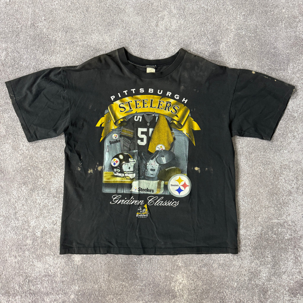 90s Pittsburgh Steelers Riddell Single Stitch Tee L