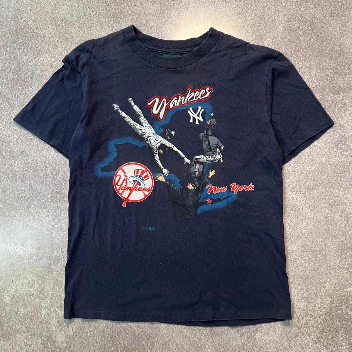 90s New York Yankees MLB Home Team Advantage Embroidered Big Logo Tee L