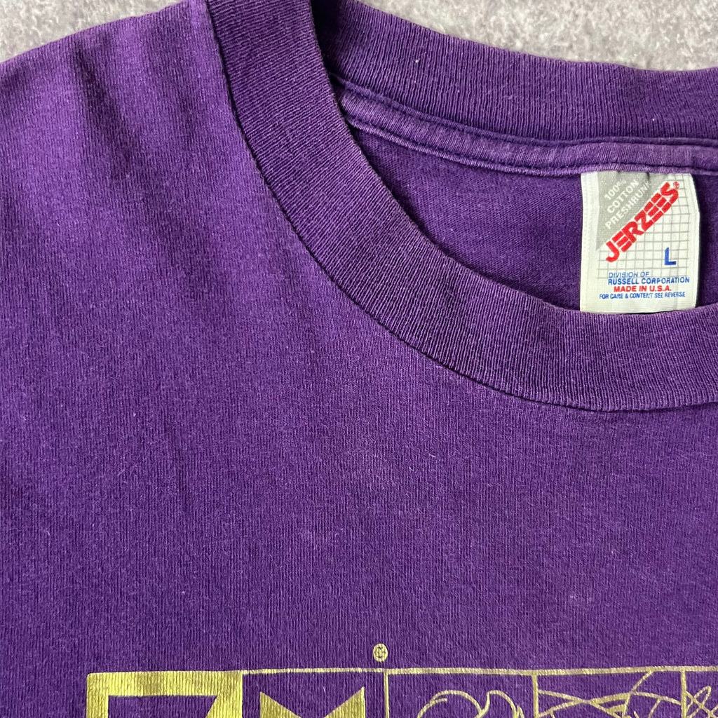 90s Jerzees Purple Big Logo Graphic Tee L