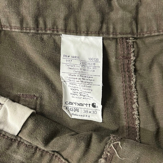 2010s Carhartt Workwear Distressed Relaxed Green Vintage Pants 38x30