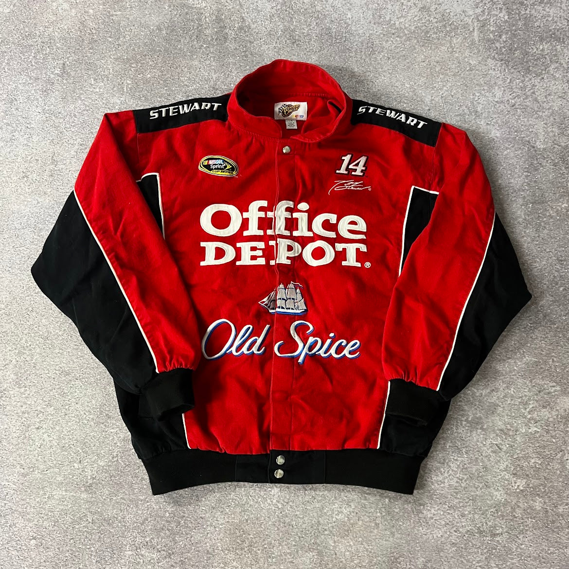 2010s Tony Stewart NASCAR #14 Winners Circle Embroidered Puffer Jacket L