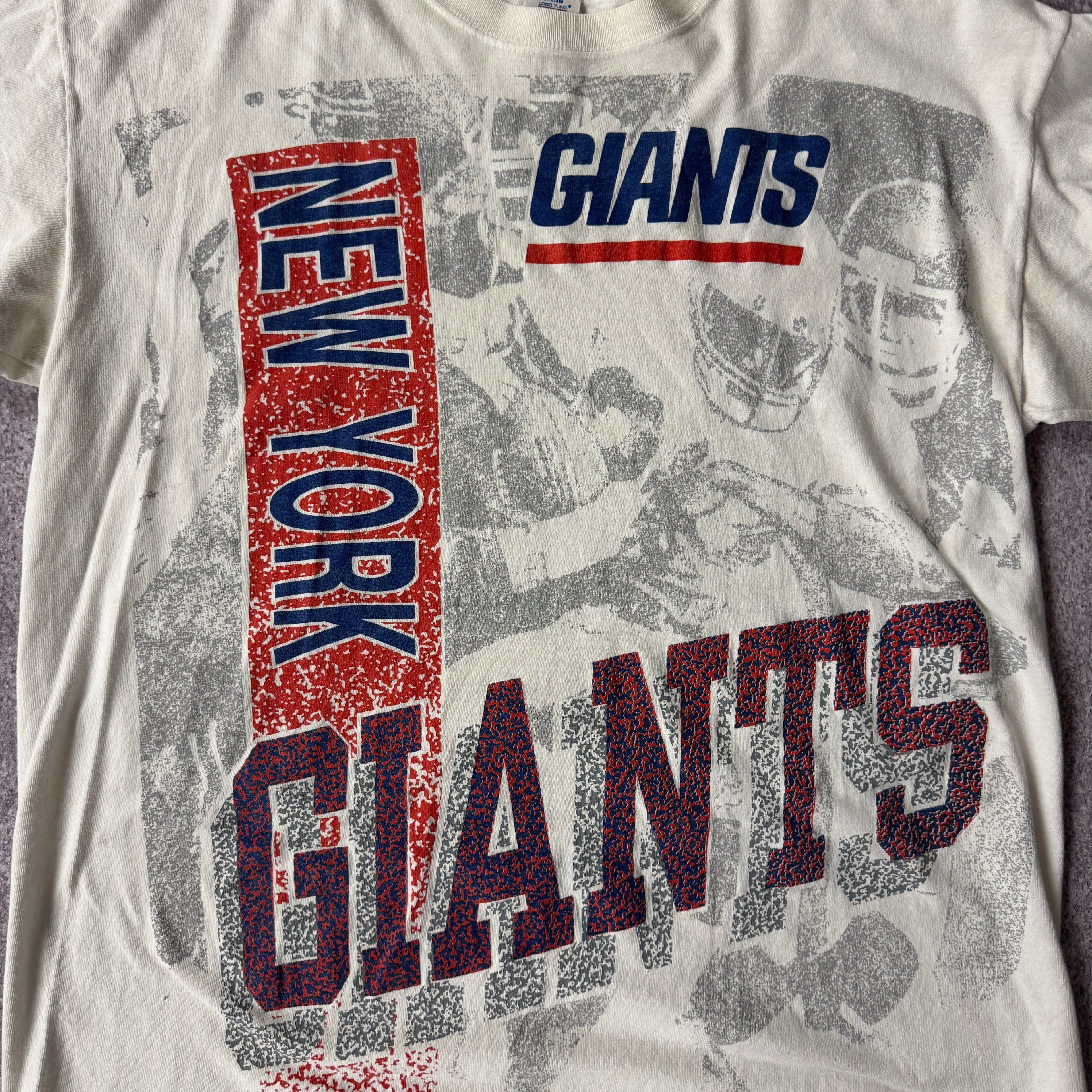 80s New York Giants Logo 7 Big Logo Single Stitch Tee L