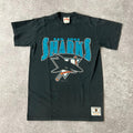 90s San Jose Sharks Nutmeg Mills Big Logo Single Stitch Tee L