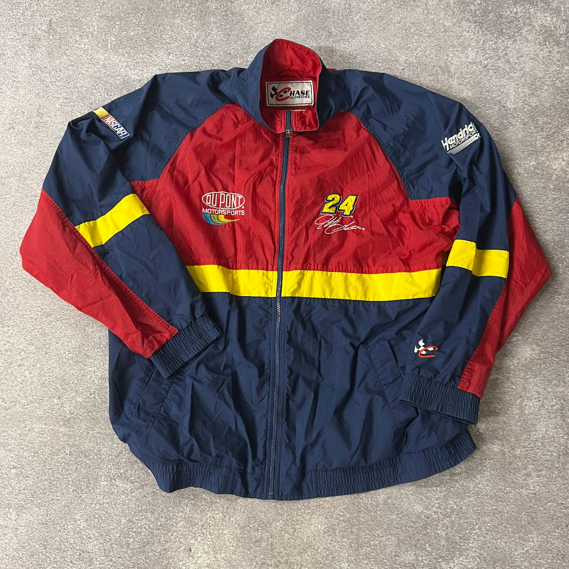Y2K Jeff Gordon NASCAR #24 Chase Authentics Embroidered Rain Jacket XL