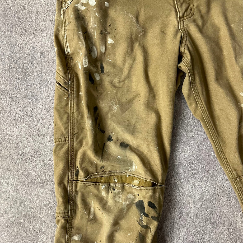2010s Carhartt Workwear Faded Distressed Relaxed Tan Pants 34x34