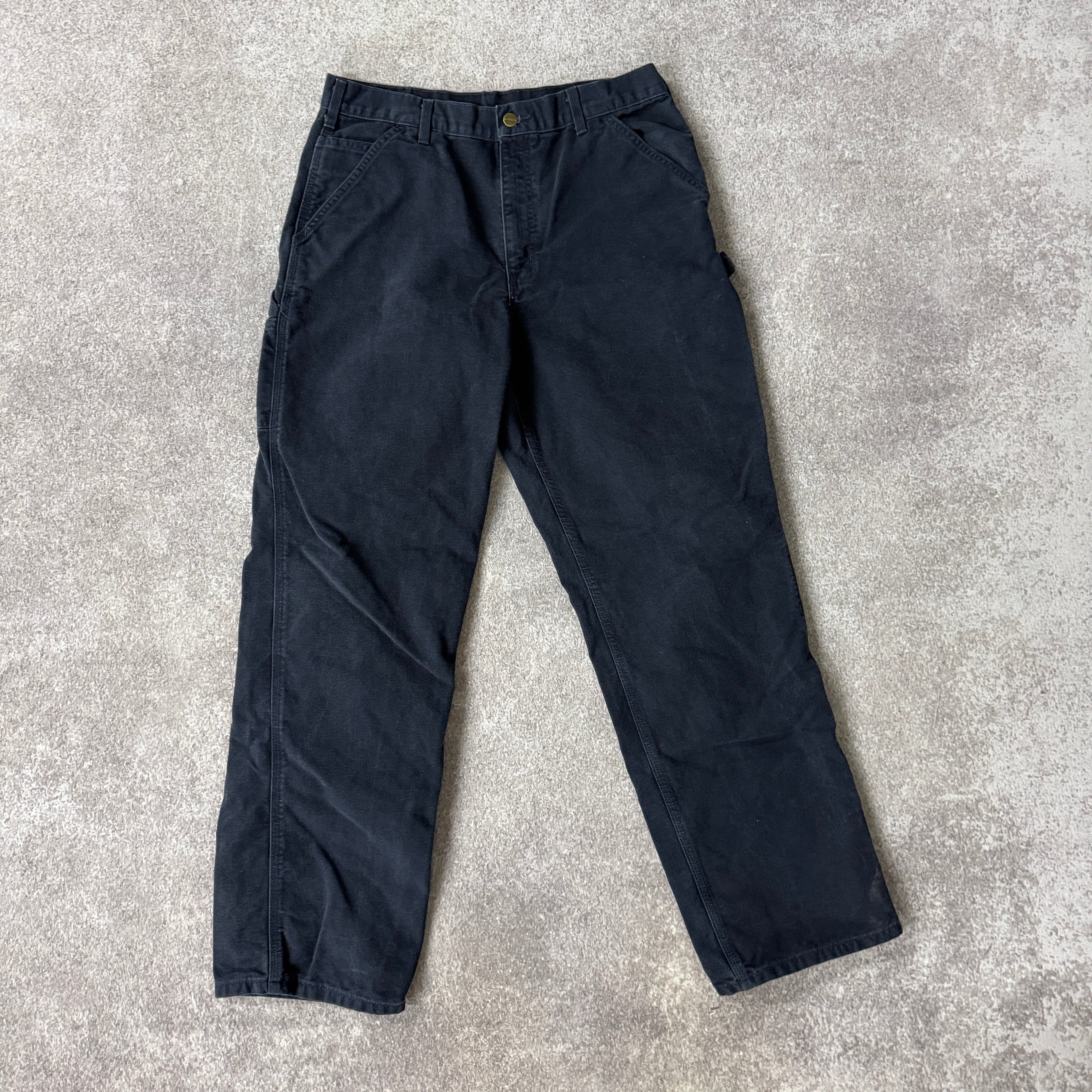 2010s Carhartt Carpenter/Dungaree Fit Blue Workwear Pants 34W x 34L