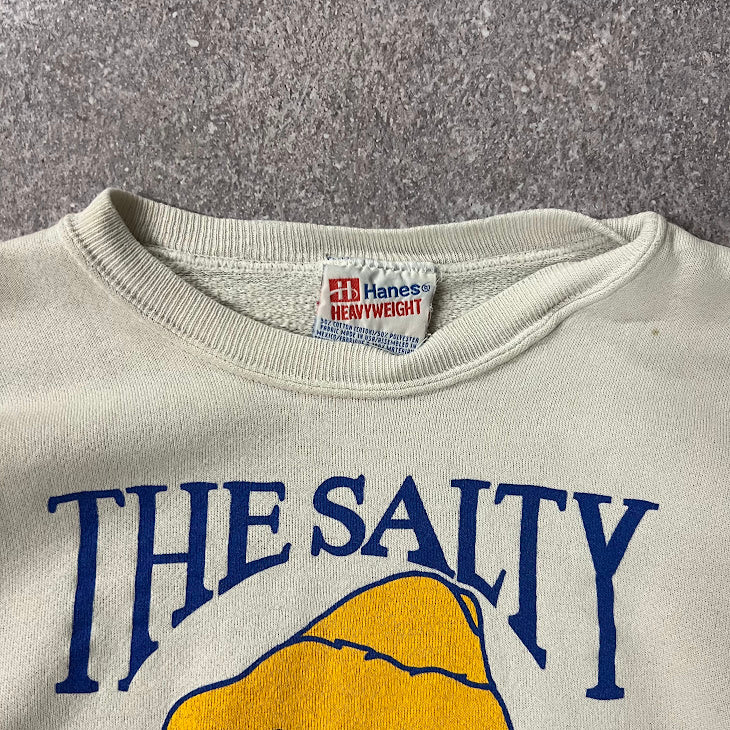 80s The Salty Dog Hanes Cracked Print Vintage Crewneck Sweatshirt M