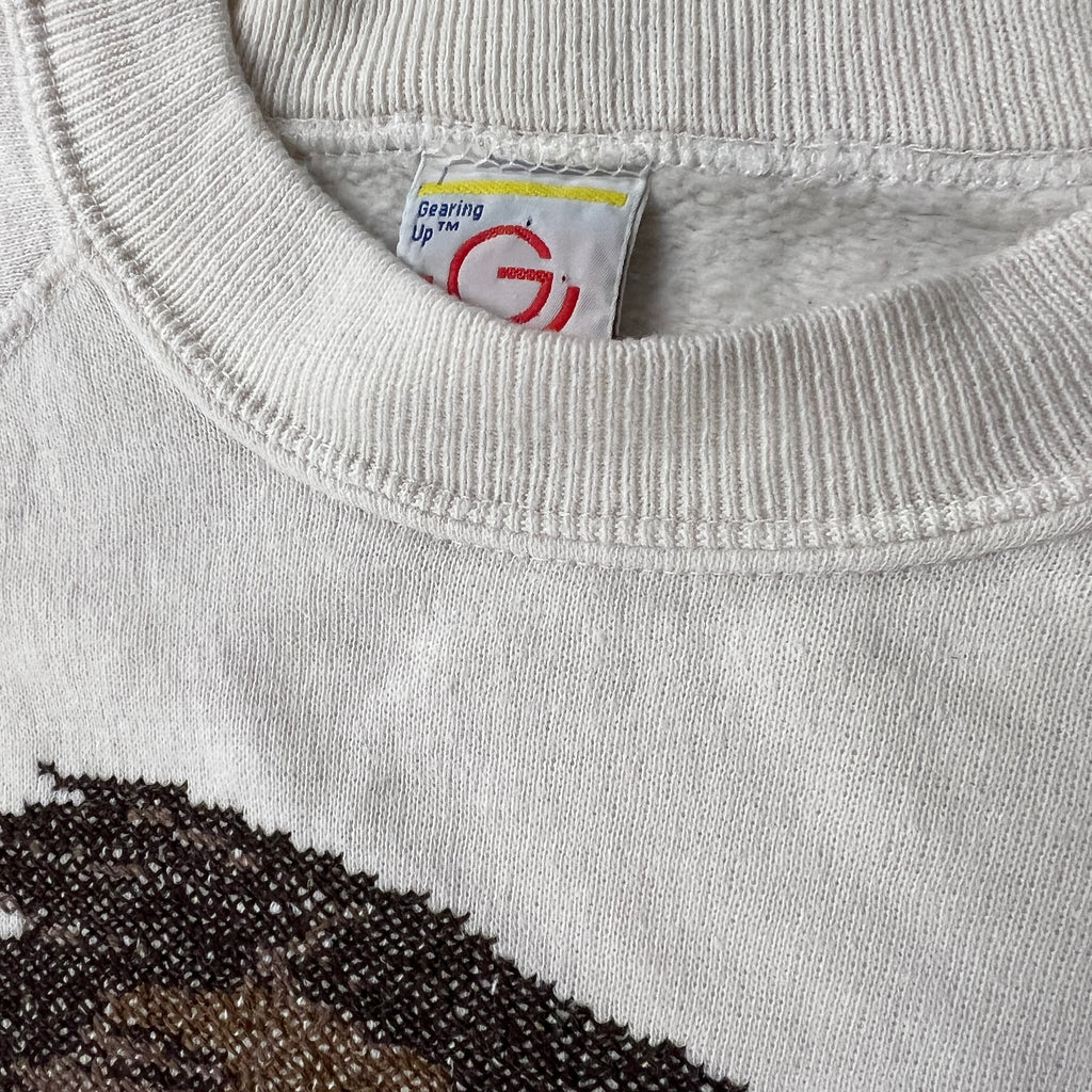 80s Gearing Up White Crewneck L