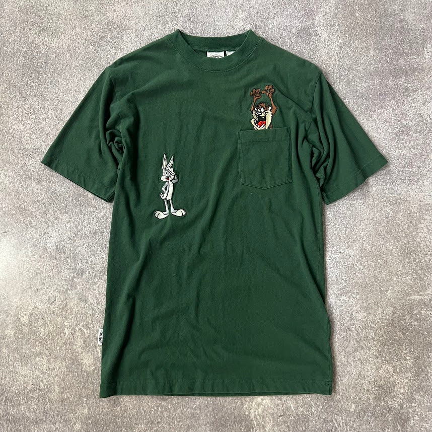 90s Acme Clothing Co Looney Tunes Embroidered Pocket Tee Bugs Bunny Taz