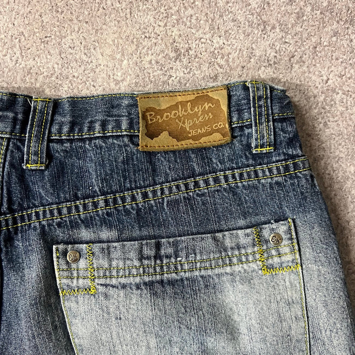 Y2K Brooklyn Xpress Faded Distressed Vintage Streetwear Jeans 38x32