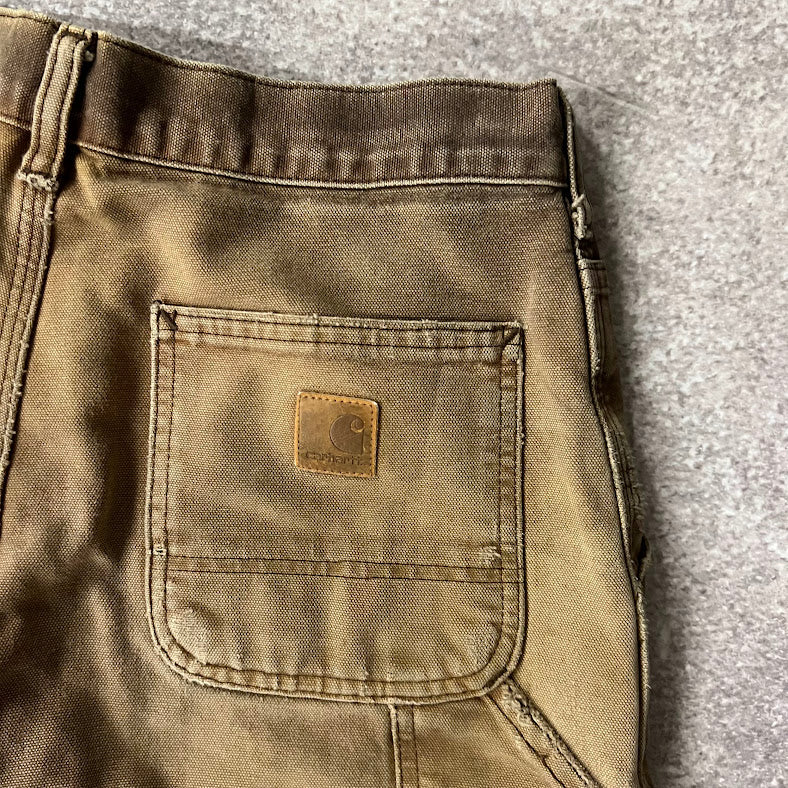 90s Carhartt Workwear Distressed Patchwork Heavyweight Brown Jeans 30x29