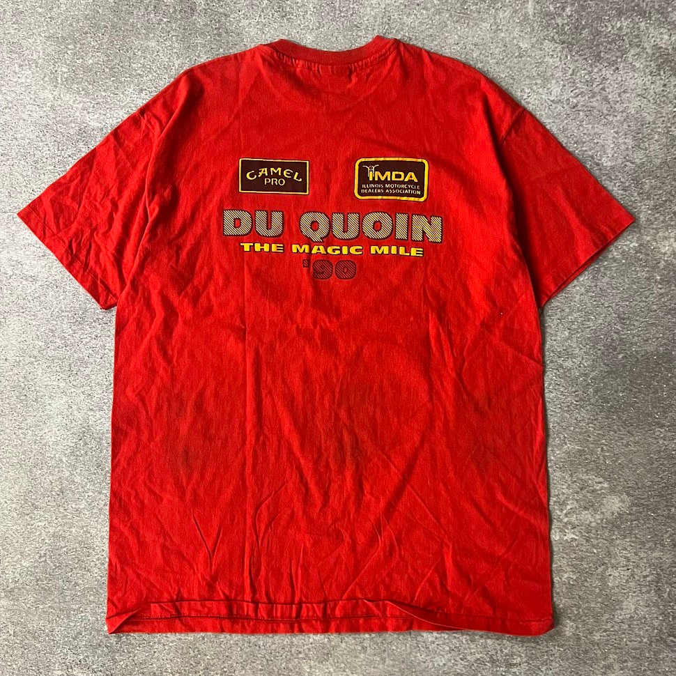 1990 Magic Mile at Du Quoin IL Motorsports Big Logo Back Graphic Tee XXL