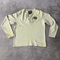 2010s Harley Davidson Embroidered Back Graphic Cream Long Sleeve Tee L