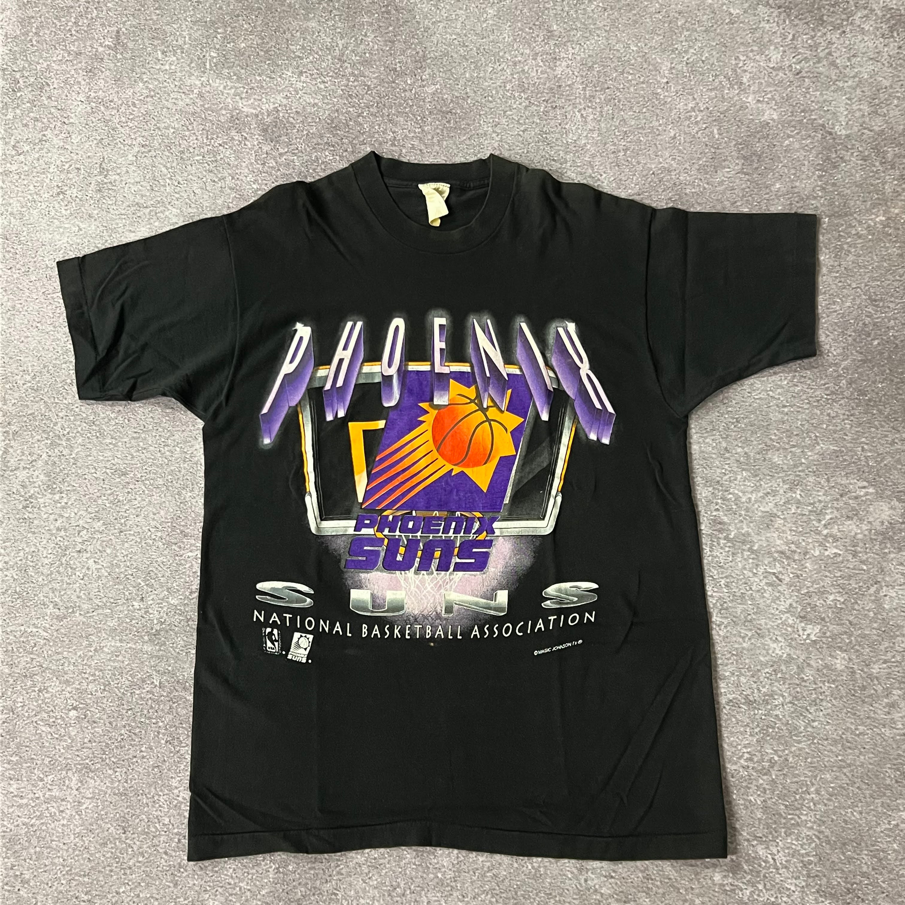 90s Phoenix Suns Magic Johnson T's Big Logo Single Stitch Tee L