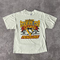 90s Pittsburgh Penguins Trench Cracked Print Tee L