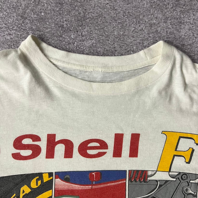 90s Shell Ferrari F1 1996 Big Logo Single Stitch Boxy Tee L