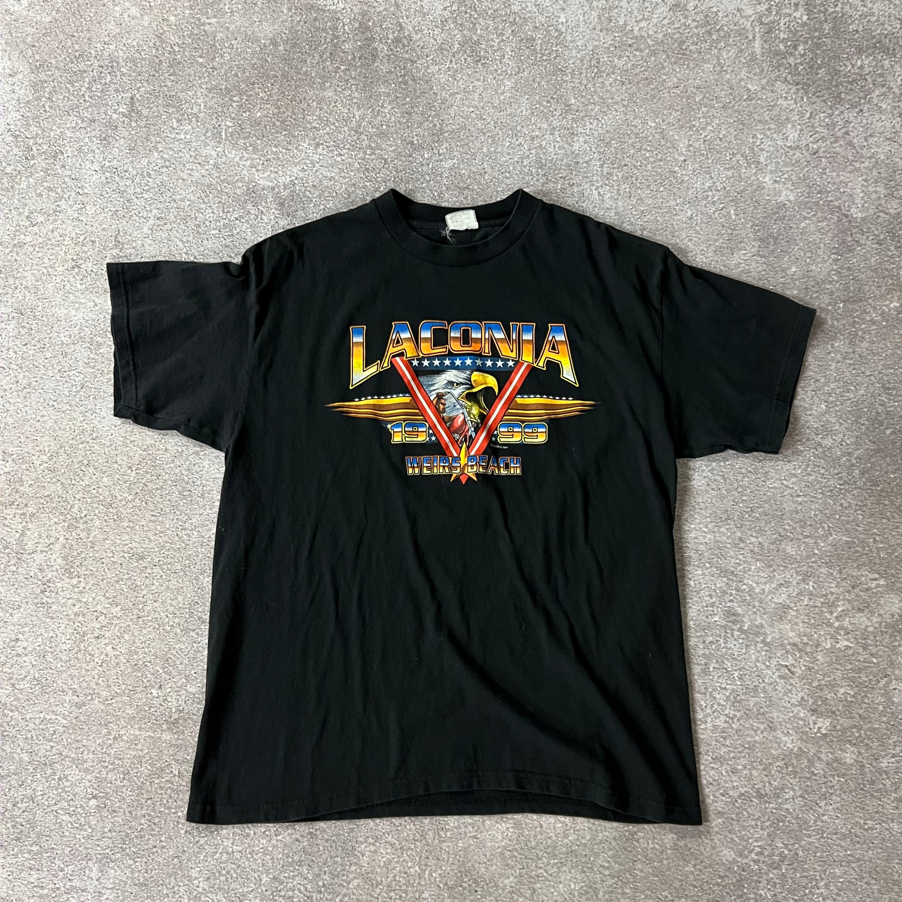 90s VanMeter Weirs Beach Back Graphic Tee L